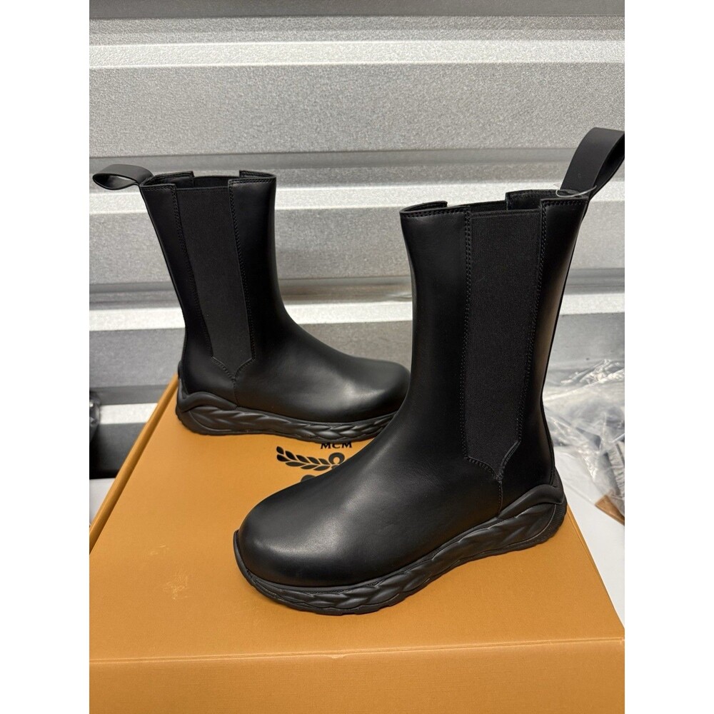 MCM Skywander Black Boots in Calf Leather BRAND NEW In Box w/COA 36 EU 6 US 3 UK